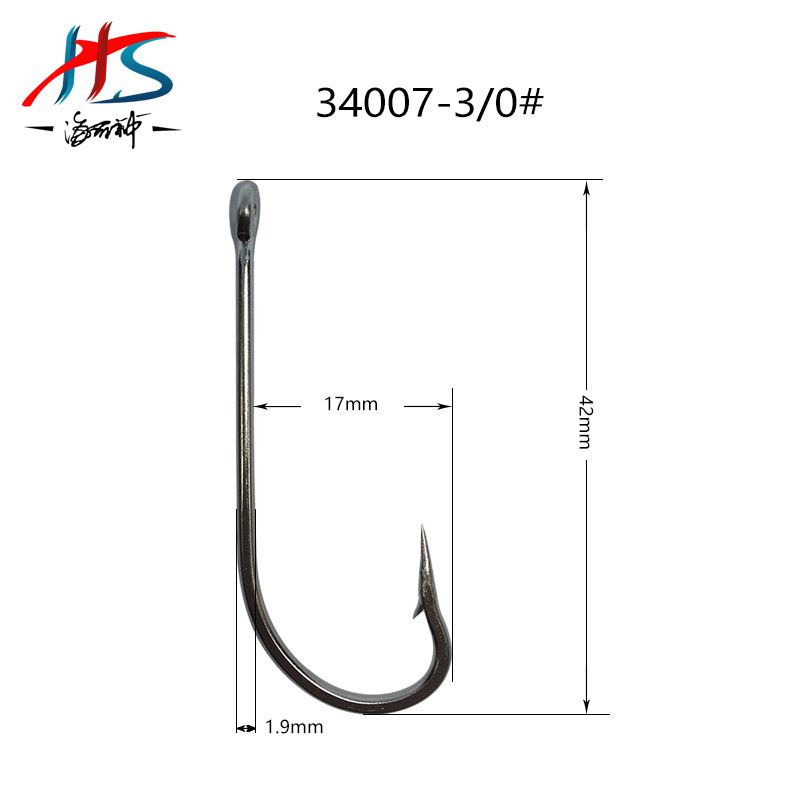 Gancho de pesca negro 34007 anzuelo de acero inoxidable Pesca de Mar bajo gancho haima solo gancho producto terminado fábrica directa al por mayor