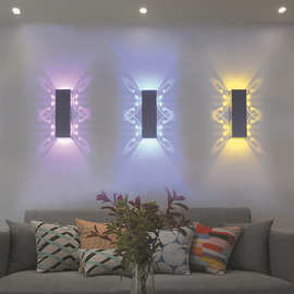 创意led铝材壁灯 走廊过道卧室床头酒吧ktv背景光效墙灯玄关灯