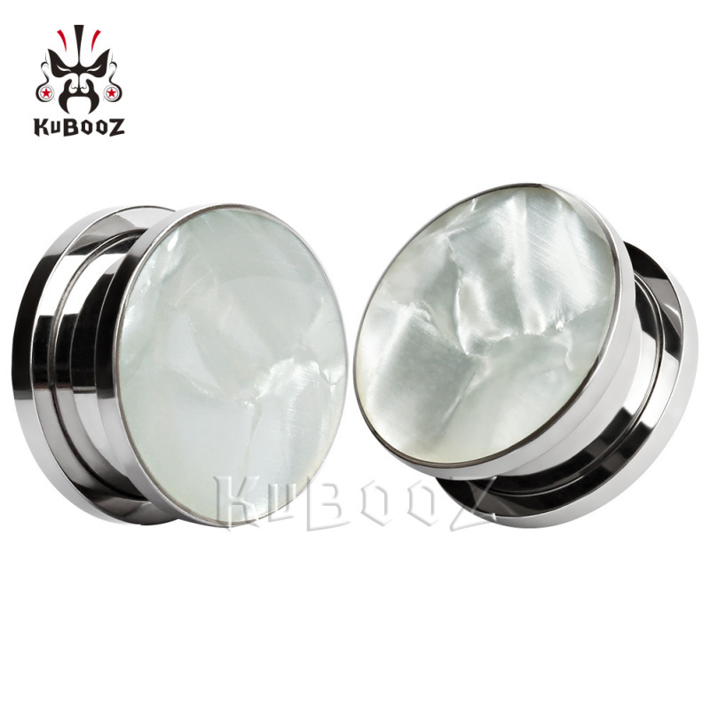 European and American punk style auricle stainless steel pulley shell ear expander simple puncture ear expander earrings Bosch jewelry European and American punk style auricle stainless steel pulley shell ear expander simple puncture ear expander earrings Bosch jewelry
