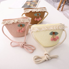 秋南 兒童草編包春夏韓版新款斜挎包時尚出遊戶外裝飾女童包包