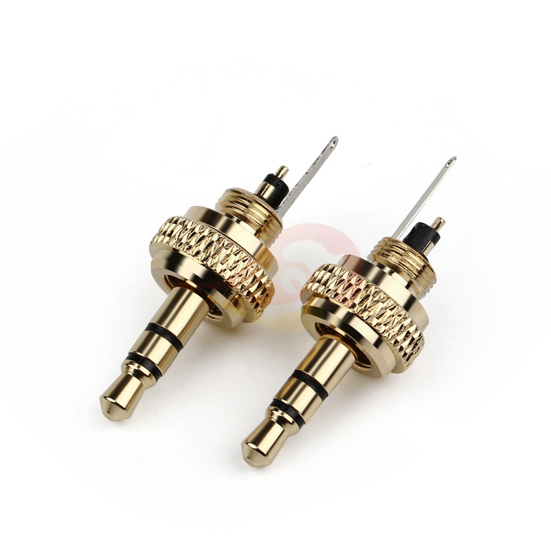 镀金3.5立体带锁装配插头 小蜜蜂 D11 D16 带锁腰包插头