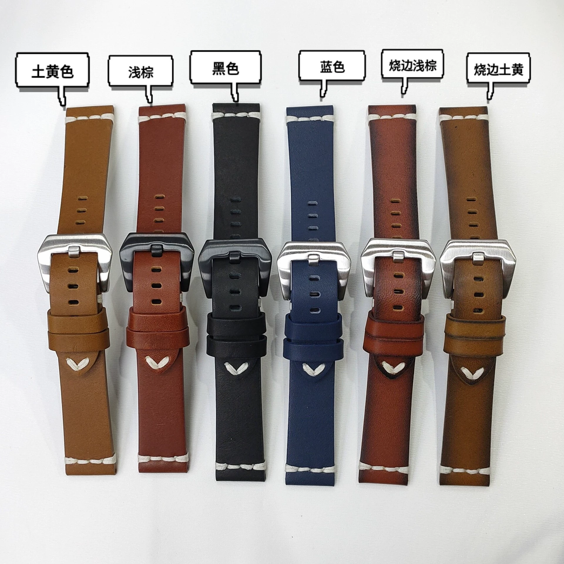 Новый ретро кожаный ремешок для часов мужской кожаный ремешок аксессуары для внешней торговли 18mm20mm22mm24mm