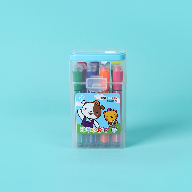 Seal for kindergarten, watercolour, crayons, children's set, Birthday gift, early education