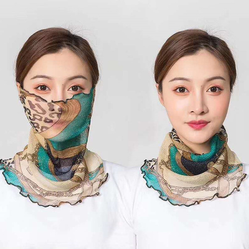Scarf Women's Summer Thin Sunscreen Variety Small Silk Scarf Neck Protector Versatile Neck Sleeve Multifunctional Gauze