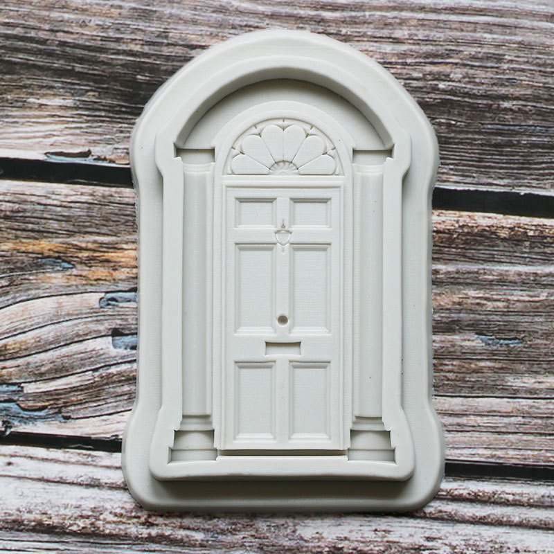 European-style door door frame photo frame window mold flip sugar cake chocolate decoration silicone mold baking decoration glue drop