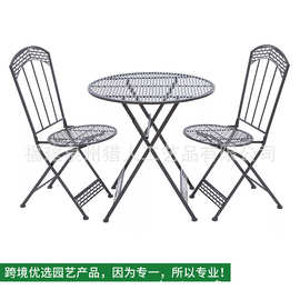 北欧网红休闲桌椅组合简约甜品店餐桌椅三件套家用阳台铁艺餐椅