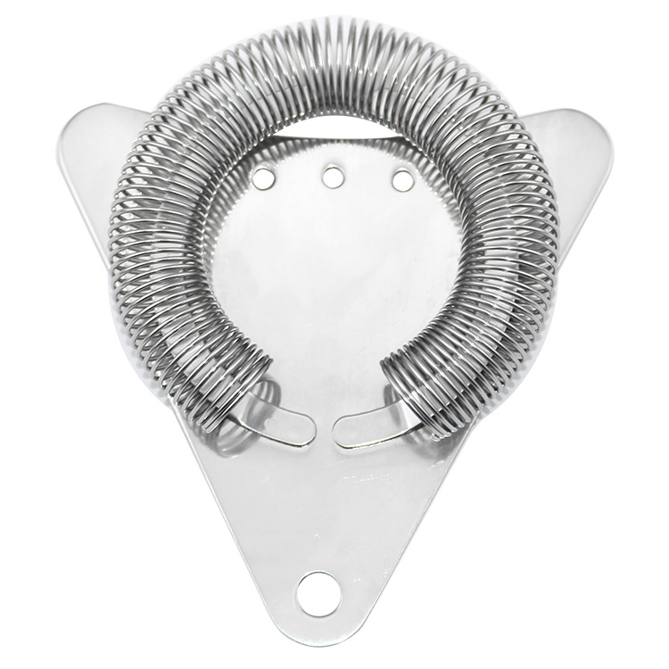 Filtro de hielo triangular de acero inoxidable 304 de la fábrica de Yangjiang, filtro para cócteles, colador de hielo de acero inoxidable