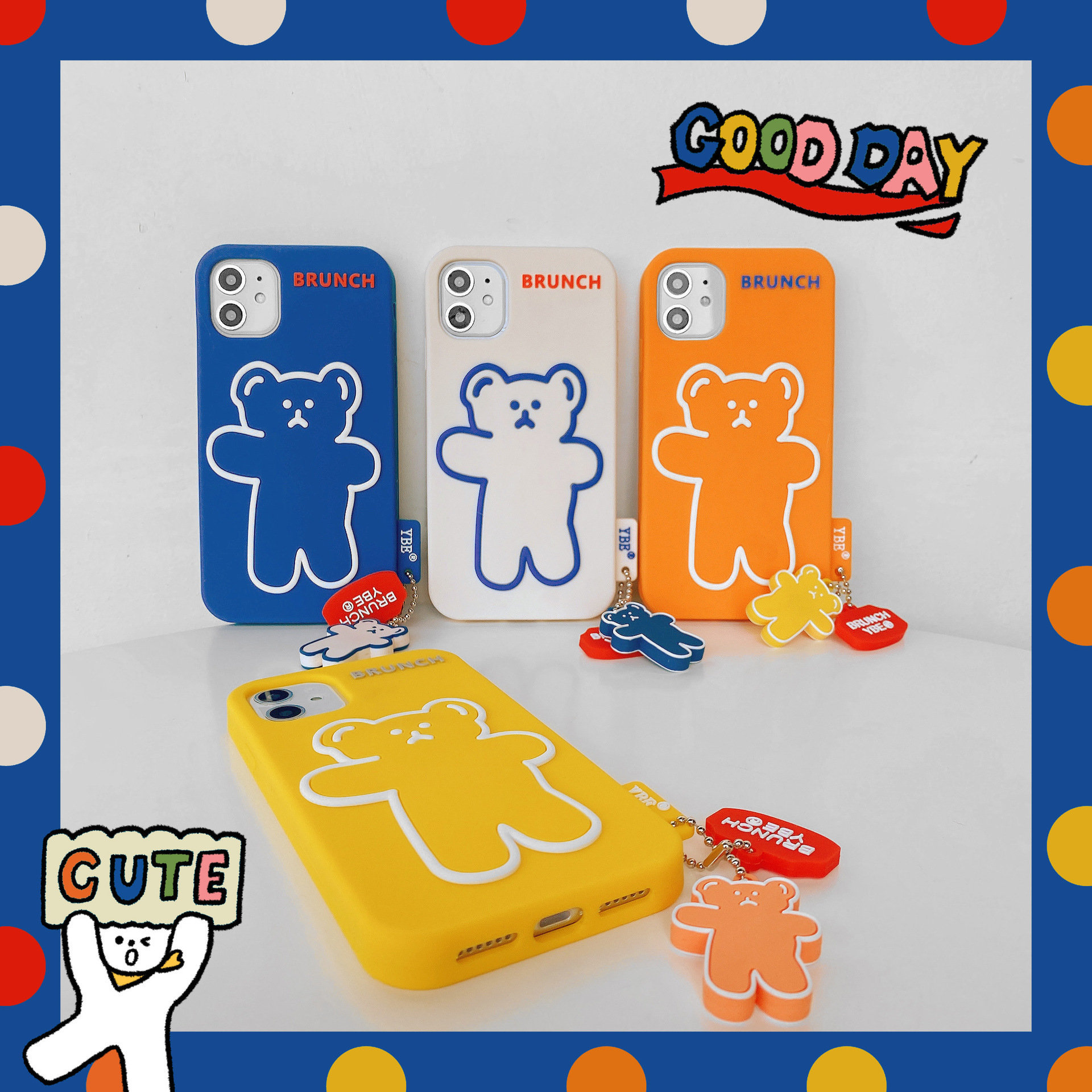 Cover telefono in silicone per iphone con orsetto cartoon_voghion.com
