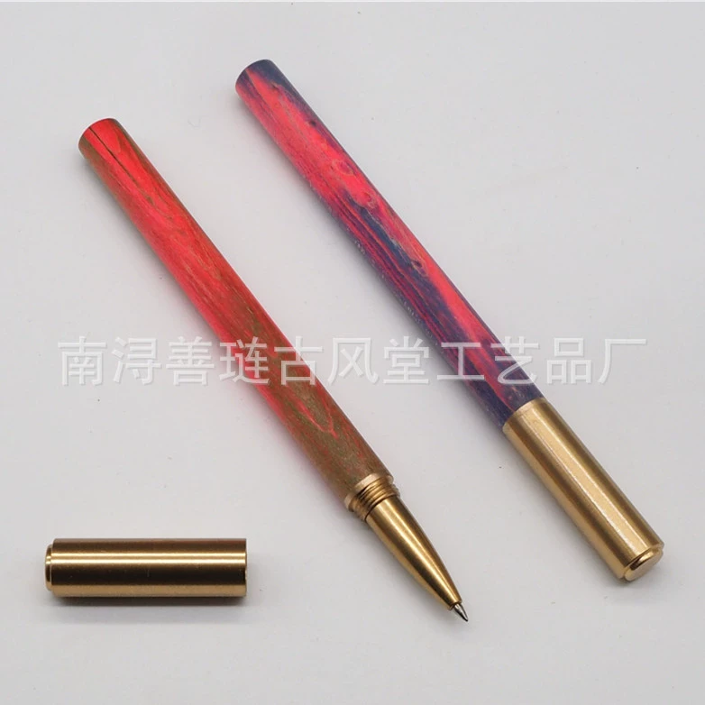 Древний стиль Зал стабильная деревянная инкрустированная латунная творческая подпись ручка гелевая ручка письмо Студенческая ручка учебные принадлежности Набор какао