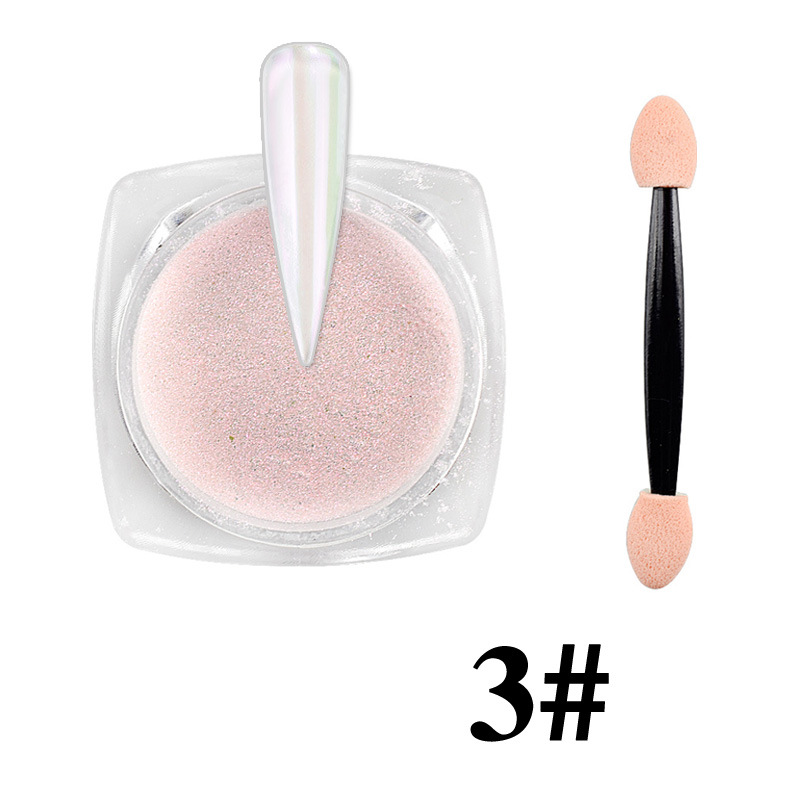 Internet celebridad nuevo arte de uñas Aurora Rosa hielo transparente desnudo espejo camaleón mágico espejo Rosa Hada Rosa uñas brillo