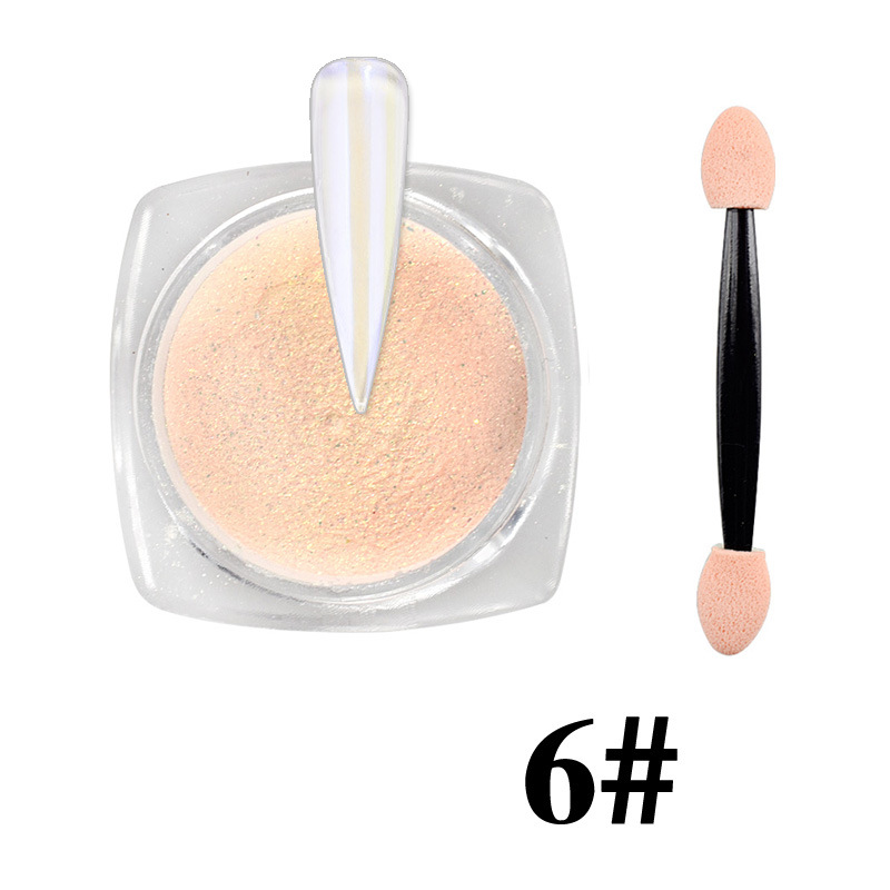 Internet celebridad nuevo arte de uñas Aurora Rosa hielo transparente desnudo espejo camaleón mágico espejo Rosa Hada Rosa uñas brillo