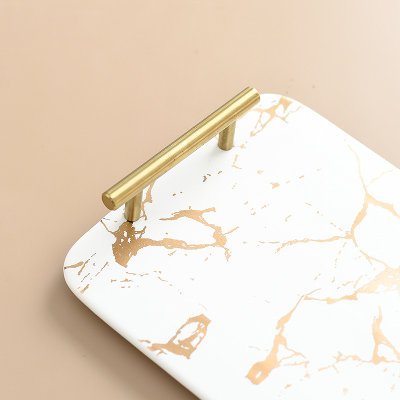 Bandeja redonda nórdica marbling pizza plato creativo japonés y coreano Hotel cuadrado placa de cerámica pan sushi placa