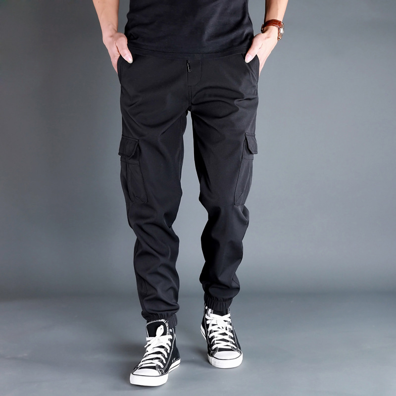 Multi-Pocket Overalls Men's Summer Thin Fashionable Trendy Feet Haren Pants Loose Casual Pants Men's Foot-Tie Pants Multi-Pocket Overalls Men's Summer Thin Fashionable Trendy Feet Haren Pants Loose Casual Pants Men's Foot-Tie Pants