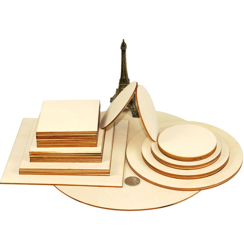 DIY laser cutting wood chips wooden geometric wood oval square round etc. Clay base board wooden board can be shaped