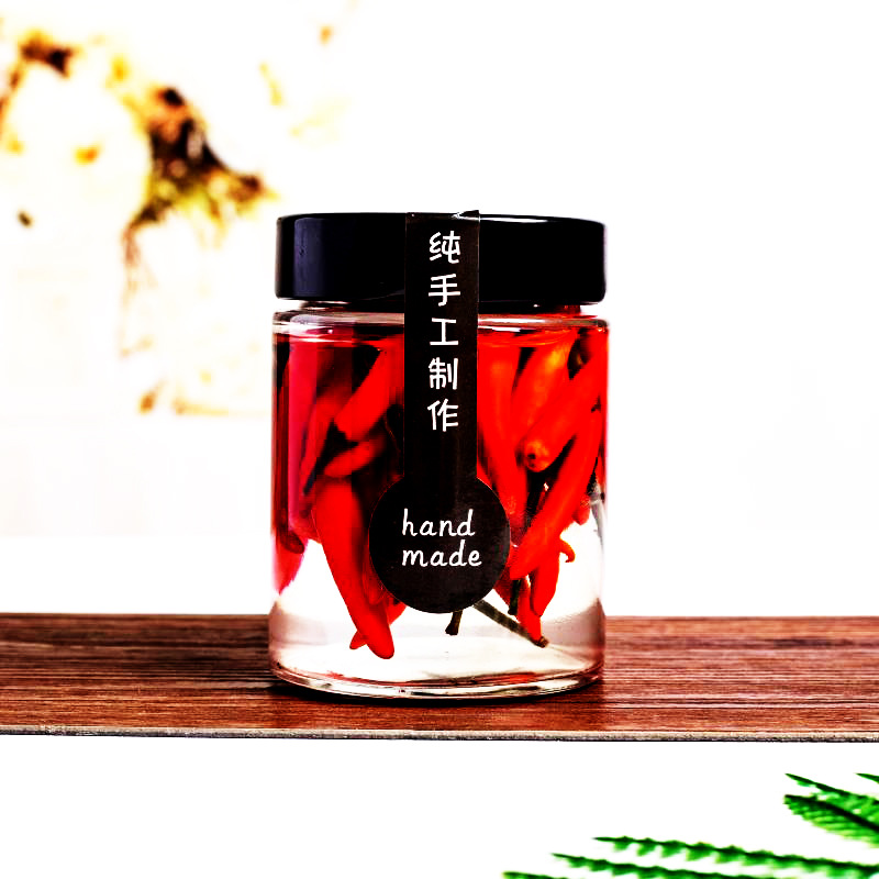 圆形高盖酱菜瓶 新款高盖辣椒酱玻璃瓶一斤装蜂蜜瓶 果酱瓶