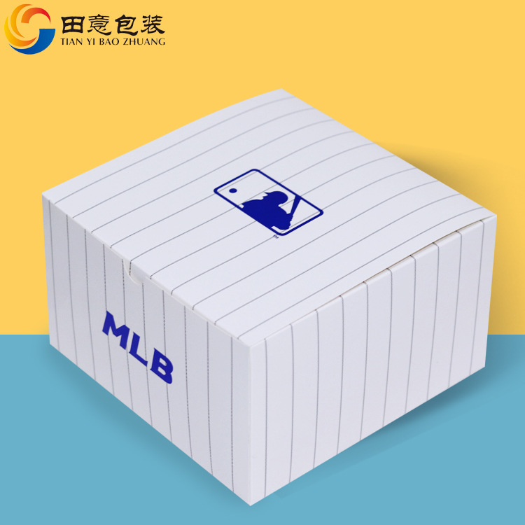 Wholesale New striped bronzing MLB carton baseball hat packaging box bag Korea counter baseball cap box spot