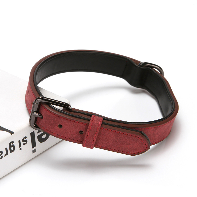 Ventas transfronterizas de nuevo collar de mascotas, collar de tracción, collar de cuero de ultrafibra, artículos de mascotas al por mayor