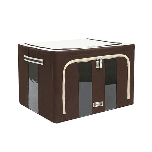 Leatherplus Oxford Fabric Storage Box, Waterproof Clothes and Blanket Folding Organizer with Large Viewing Window