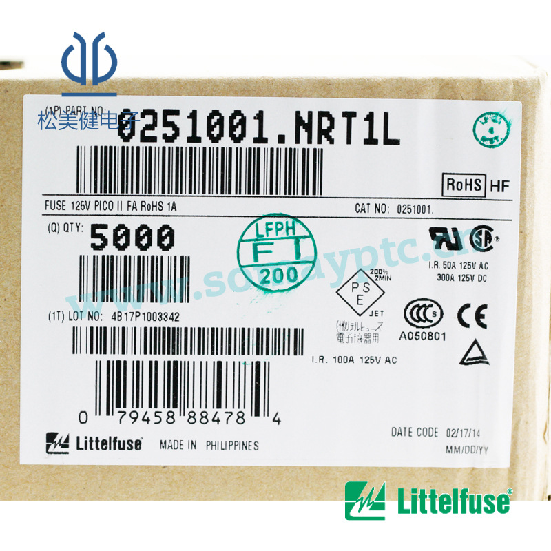 电阻式保险丝0251001.NRT1L/0253力特Littelfuse 一级代理商进口