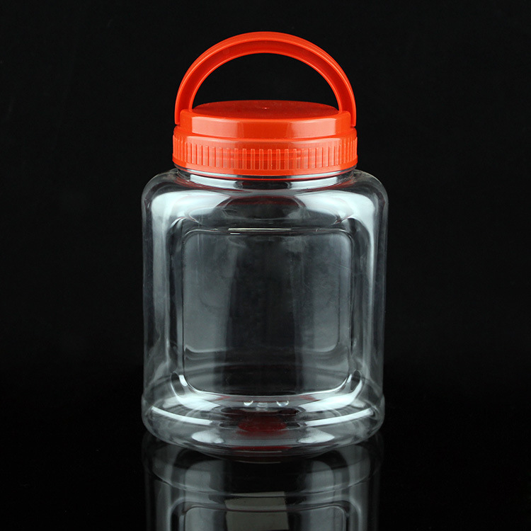 北京厂家销售蜂蜜塑料瓶 pet透明瓶手提食品罐 塑料罐 食品罐