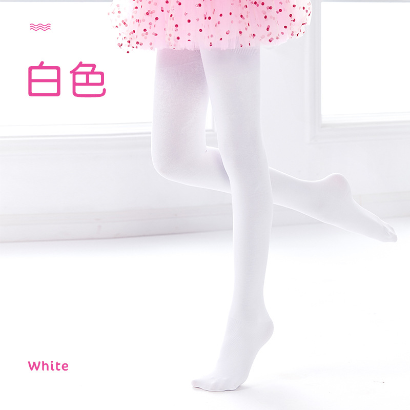 La danza moderna de los niños calza Calcetines antideslizantes de la práctica de la danza calcetines largos interiores de una sola pieza calcetines blancos del ballet