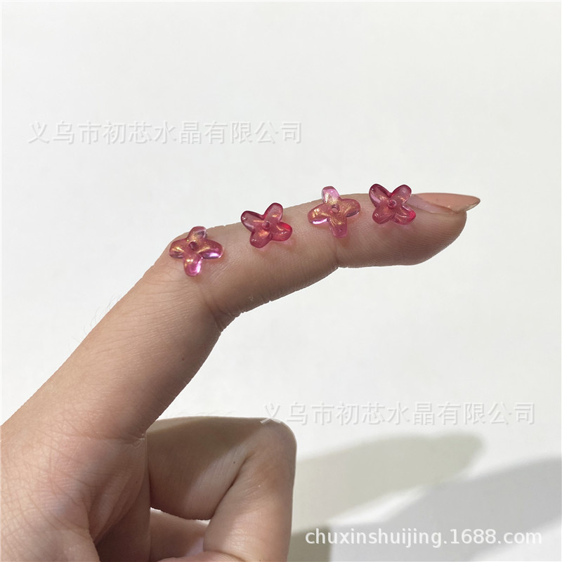 二模チェコ瑠璃小桂花花びら6*8mm十字花ネイルシールdiyアクセサリーヘアピン材料