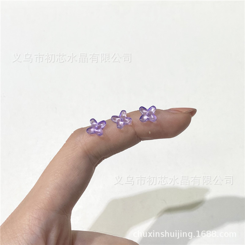 二模チェコ瑠璃小桂花花びら6*8mm十字花ネイルシールdiyアクセサリーヘアピン材料