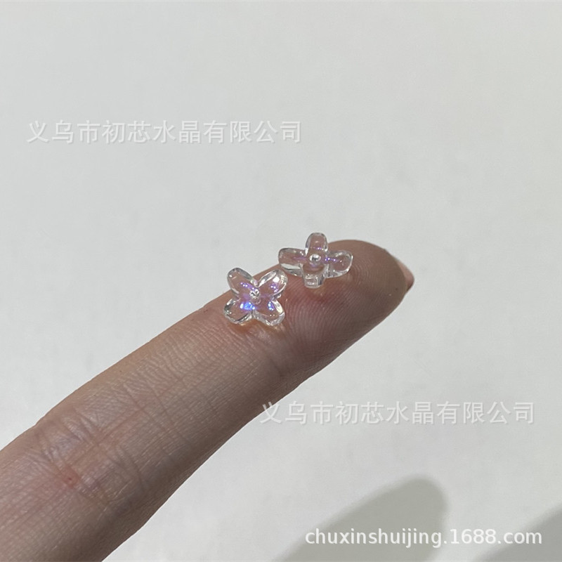 二模チェコ瑠璃小桂花花びら6*8mm十字花ネイルシールdiyアクセサリーヘアピン材料