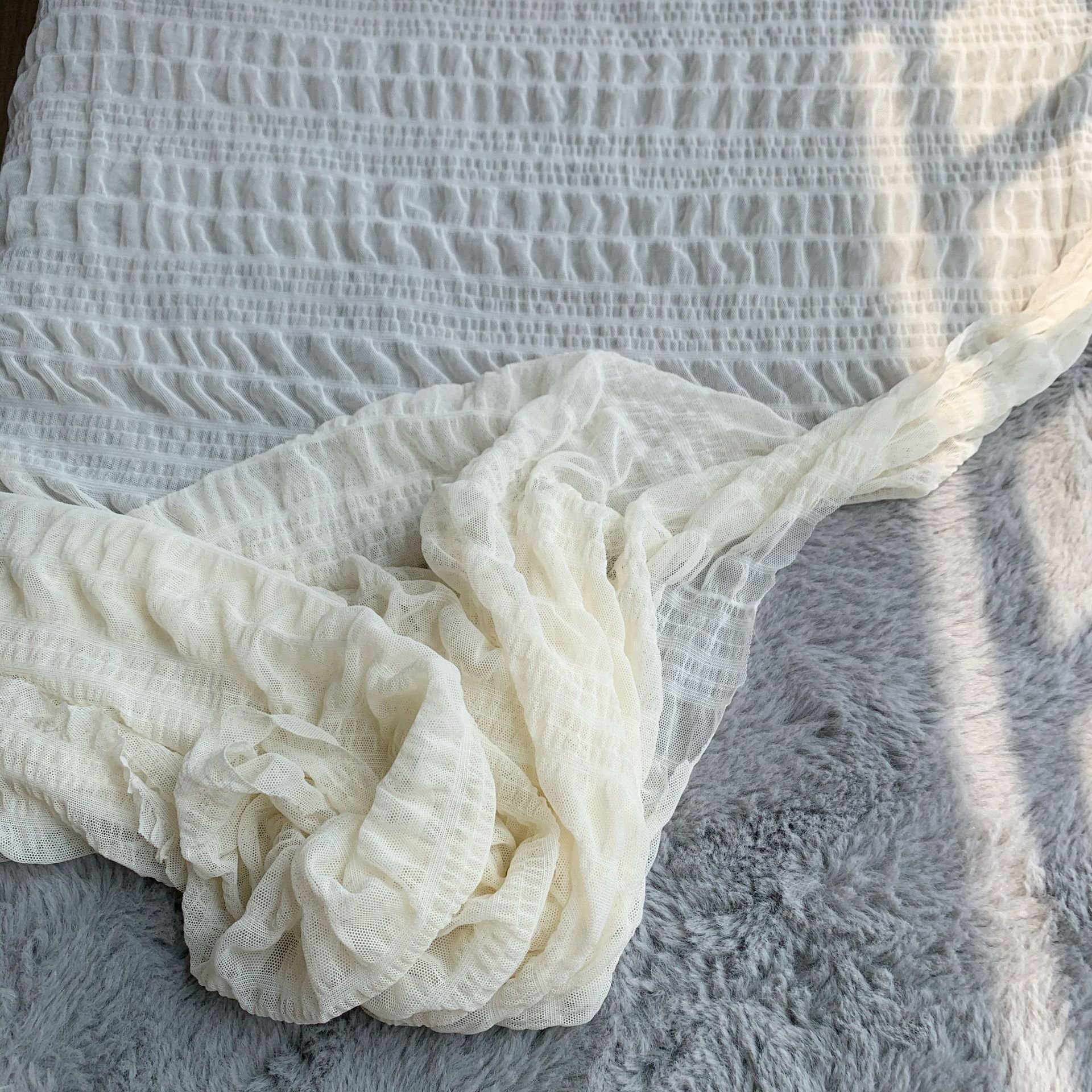 Elástico brocado amoníaco jacquard malla horizontal tira espesor malla plisada bottoming camisa Lolita tela traje de baño al por mayor