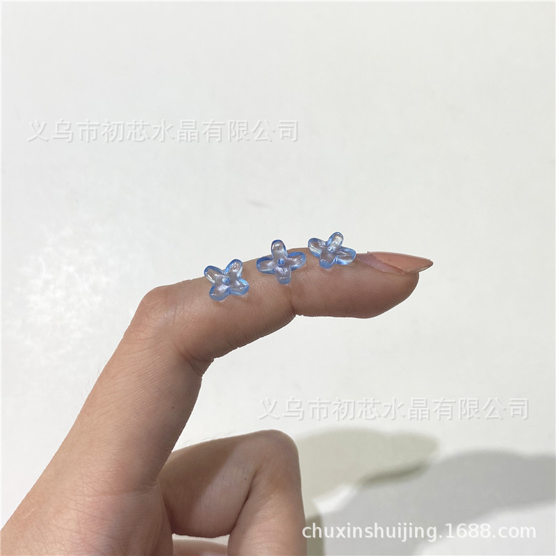 二模チェコ瑠璃小桂花花びら6*8mm十字花ネイルシールdiyアクセサリーヘアピン材料