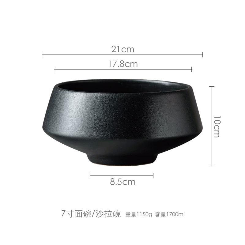 美光烧 Creative matte black ceramic tableware, set, dinner plate