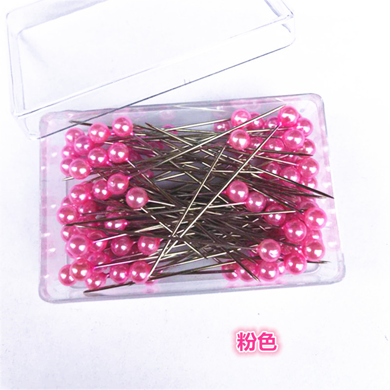 Venta al por mayor niquelado 100 unidades color perla aguja de alta calidad perla Pin Acero inoxidable ropa vertical corte posicionamiento aguja