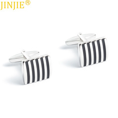 New square curved colorful striped metal cufflinks for wholesale men's French-style shirt cufflinks