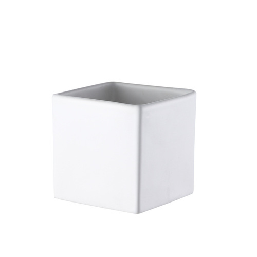 Nordic Ceramic Planter Simple Creative Matte Finish Square Drainless Planter with Tray Landscape Planter Direct Manufacturer Supply