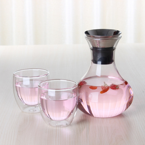 Wholesale hand-blown decanter, high borosilicate red wine bottle, glass jug, heat-resistant juice jug, decanter for home use