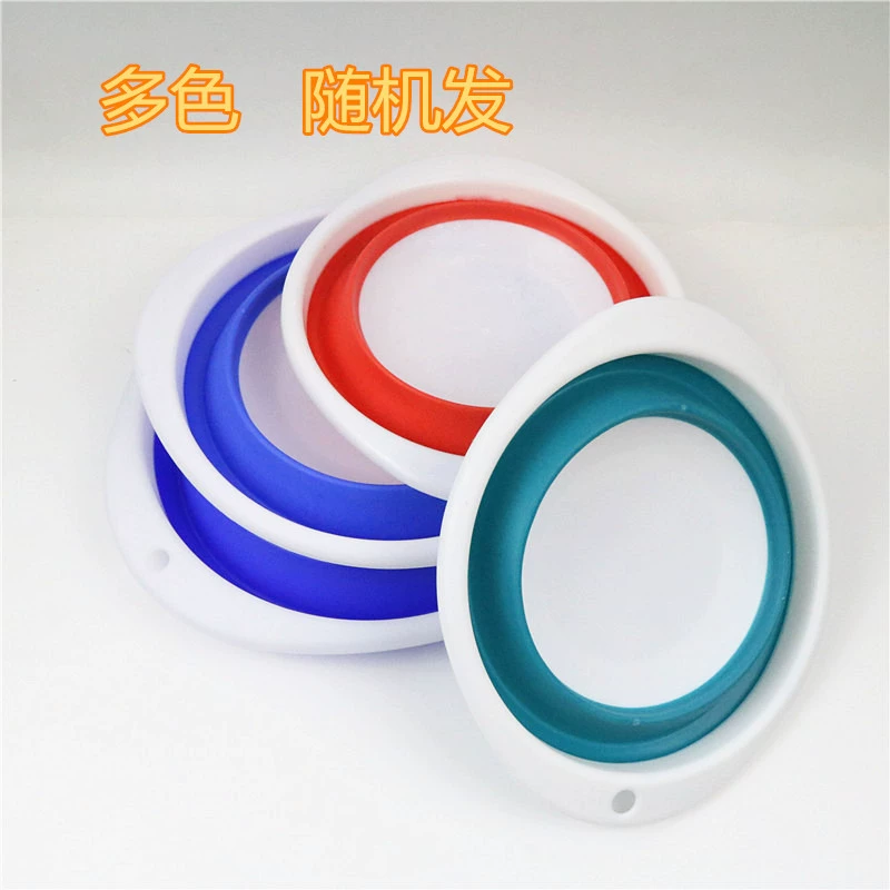 Cross-border wholesale fishing folding bait basin, large, medium and small size silicone bait basin, bait mixing basin, portable telescopic cannon basin