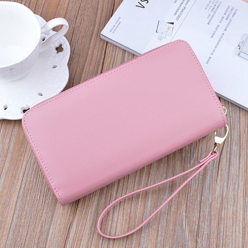 Women's Wallet Women's Long Double Zipper Clutch Mom Soft Wallet Diamond Embroidered Crown Large Capacity Double Layer Wallet