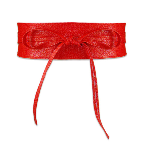New Decorative Wide Belt for Women, Simple and Versatile Wide Waist Closure Fashion Accessory Belt, with Bow Ties to Match Skirts