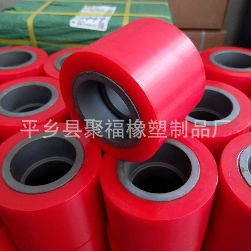 110承载轮胶轮  驱动轮包胶  PU聚氨酯摩擦轮 厂家加工