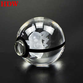 厂家直供透明水晶球LED发光精灵球口袋妖怪亚马逊跨境产品
