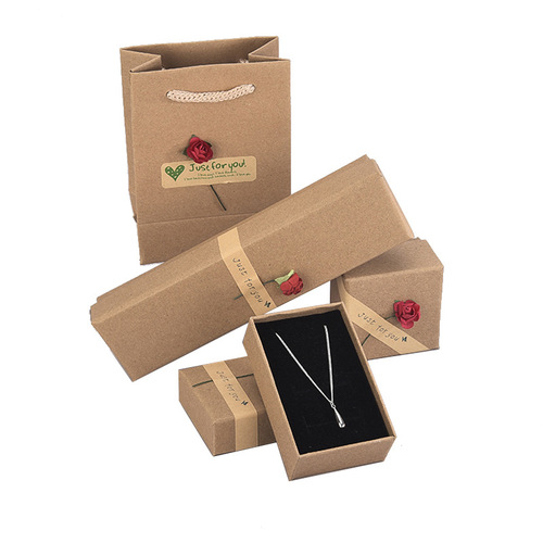 White Lily gift box necklace bracelet earrings bracelet ring packaging box square jewelry packaging box
