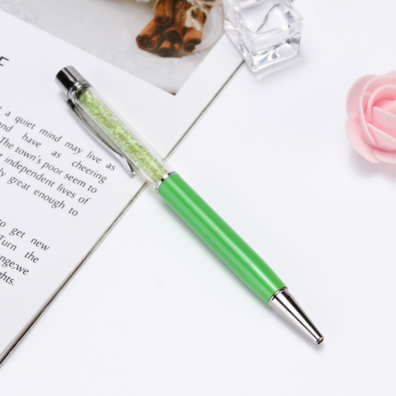 Directo de fábrica de metal de aluminio varilla rhinestone bolígrafo tallado logo copywriting regalo papelería publicidad pluma creativa