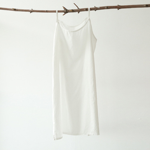 2024 Spring and Summer New Cotton and Linen Women's Clothes Literary Loose Solid Color Versatile Short Bottoming Vest Small Suspenders