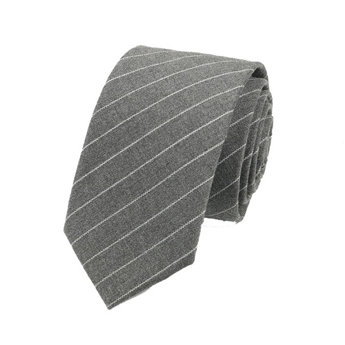 Men's tie 6cm narrow Korean style casual fashion versatile black white gray trendy formal dress British hand-made cotton