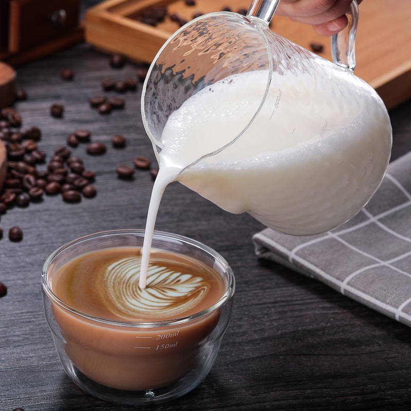 Garland Taza de café Garland olla engrosada hecha a mano martillo patrón de vidrio de borosilicato máquina de café de soporte Taza de Leche fabricante