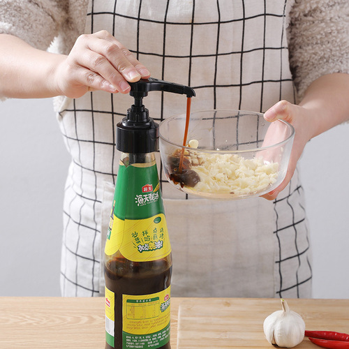 Oyster sauce bottle pressure nozzle household kitchen push-type pressure nozzle bottle multi-functional squeeze oil kettle pump head press fuel consumption device