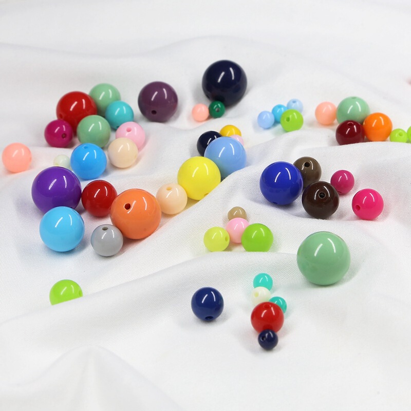 6/8/10mm acrylic solid color round beads DIY handmade beaded loose beads material hair accessories bag bracelet