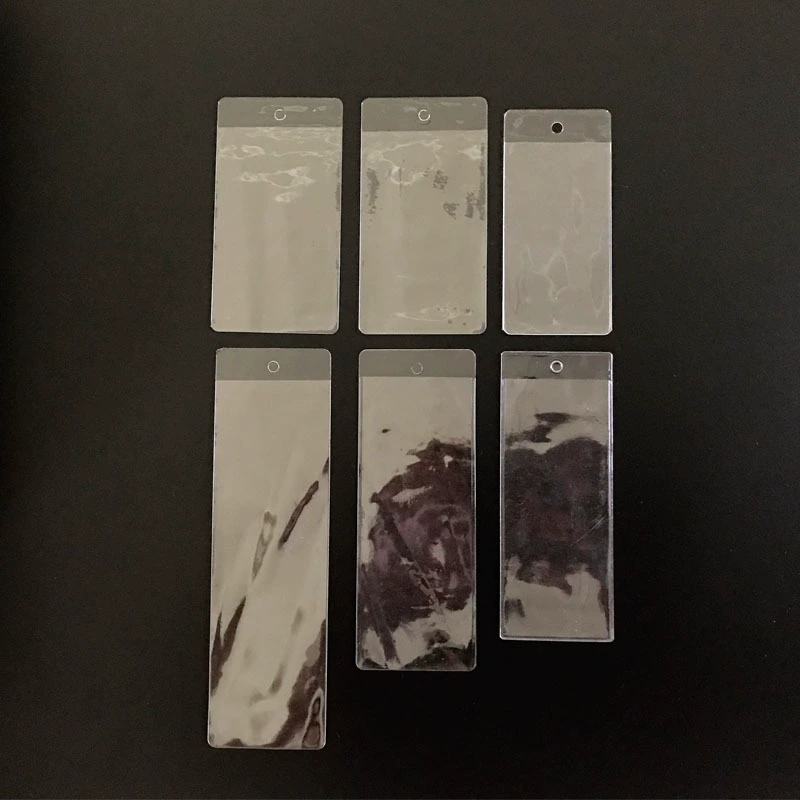 Универсальная ПВХ прозрачная бирка сумка этикетка для воротника одежды плоский рот матовый мешок пластиковая сумка с ценовой этикеткой оптом печатный логотип