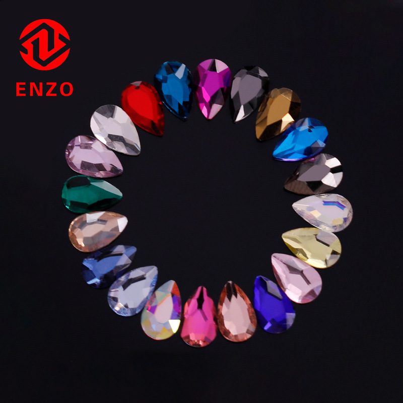 Factory Direct Supply Flats Bottom Manicure Rhinestones Manicure Diamonds DIY Nail Stickers 5*8mm Fat Water Drop Special-Shaped Diamonds