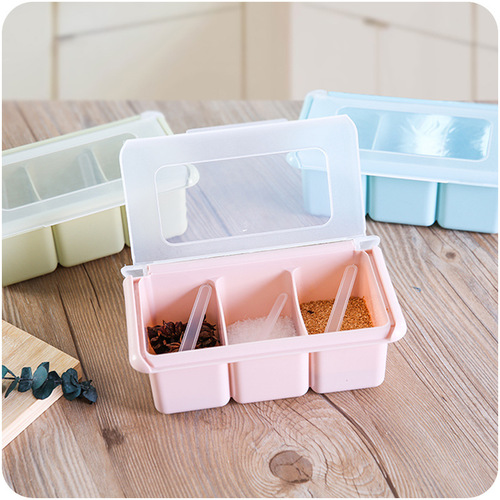 Factory direct sales Nordic color seasoning box plastic set kitchen MSG salt shaker seasoning jar seasoning box wholesale